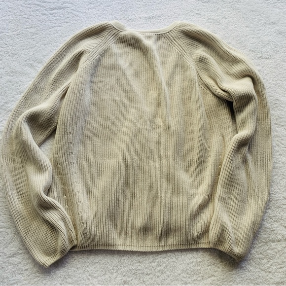 Armedangels Beige Knit 100% Cotton Button Front Cozy Fall Cardigan | Size 4 - Picture 2 of 11